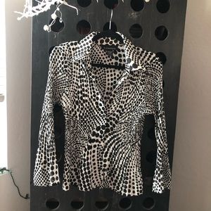 Polka dot blouse black and white